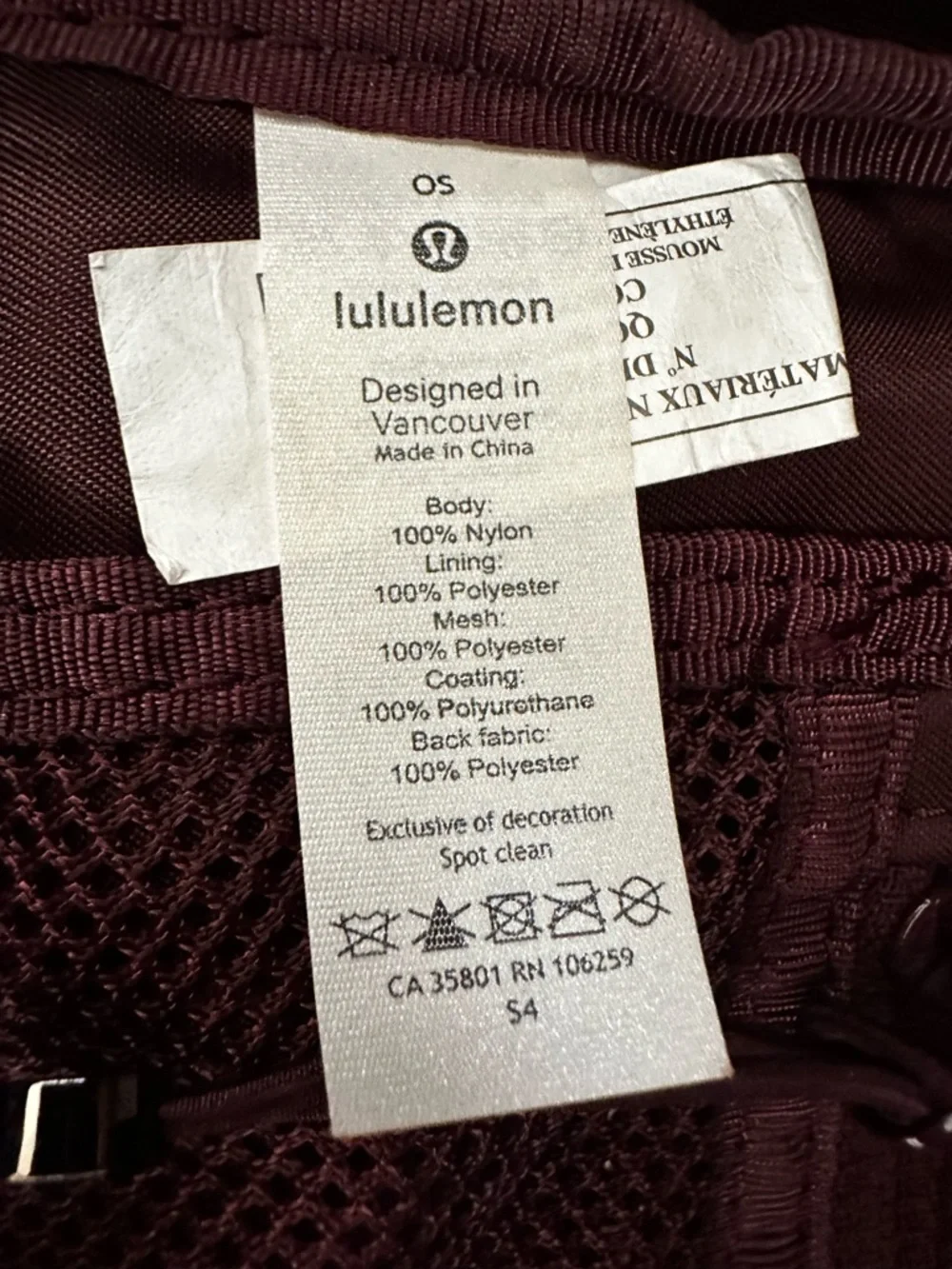 Lululemon City Adventurer Backpack Plum Purple Gym Travel Laptop Everyday OS
